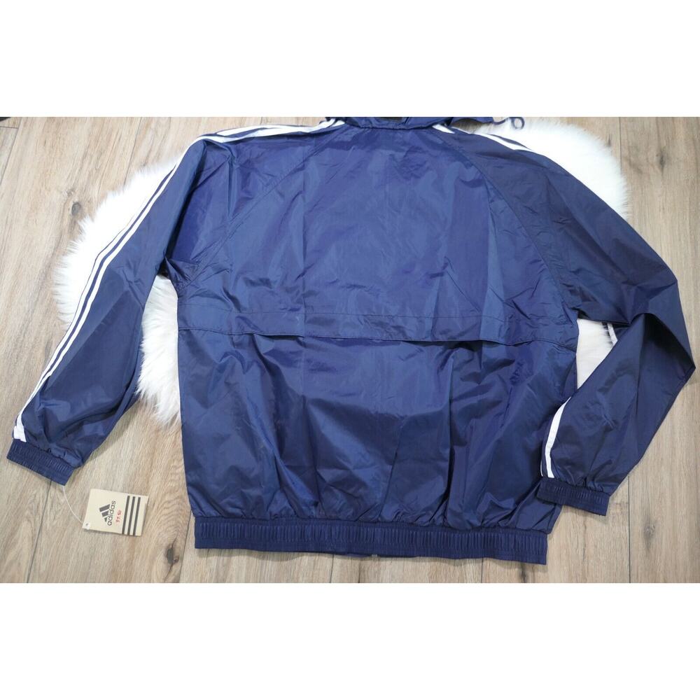 NWT Vintage 90s ADIDAS Jefferson Soccer Men's XL Nylon Full Zip Jacket w/ Hood - Picture 9 of 11